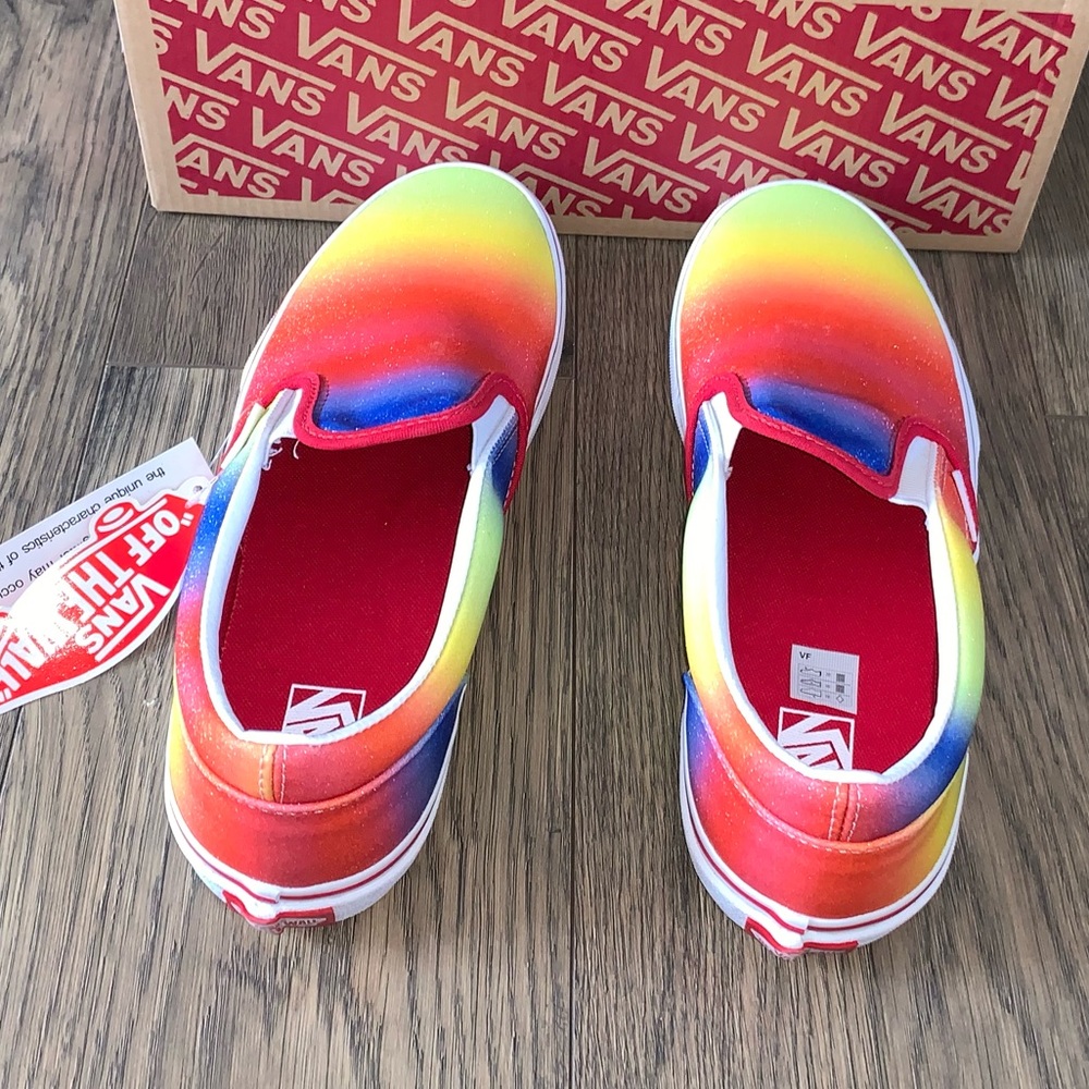 Vans slip on rainbow glitter shoes sneakers - Picture 7 of 8